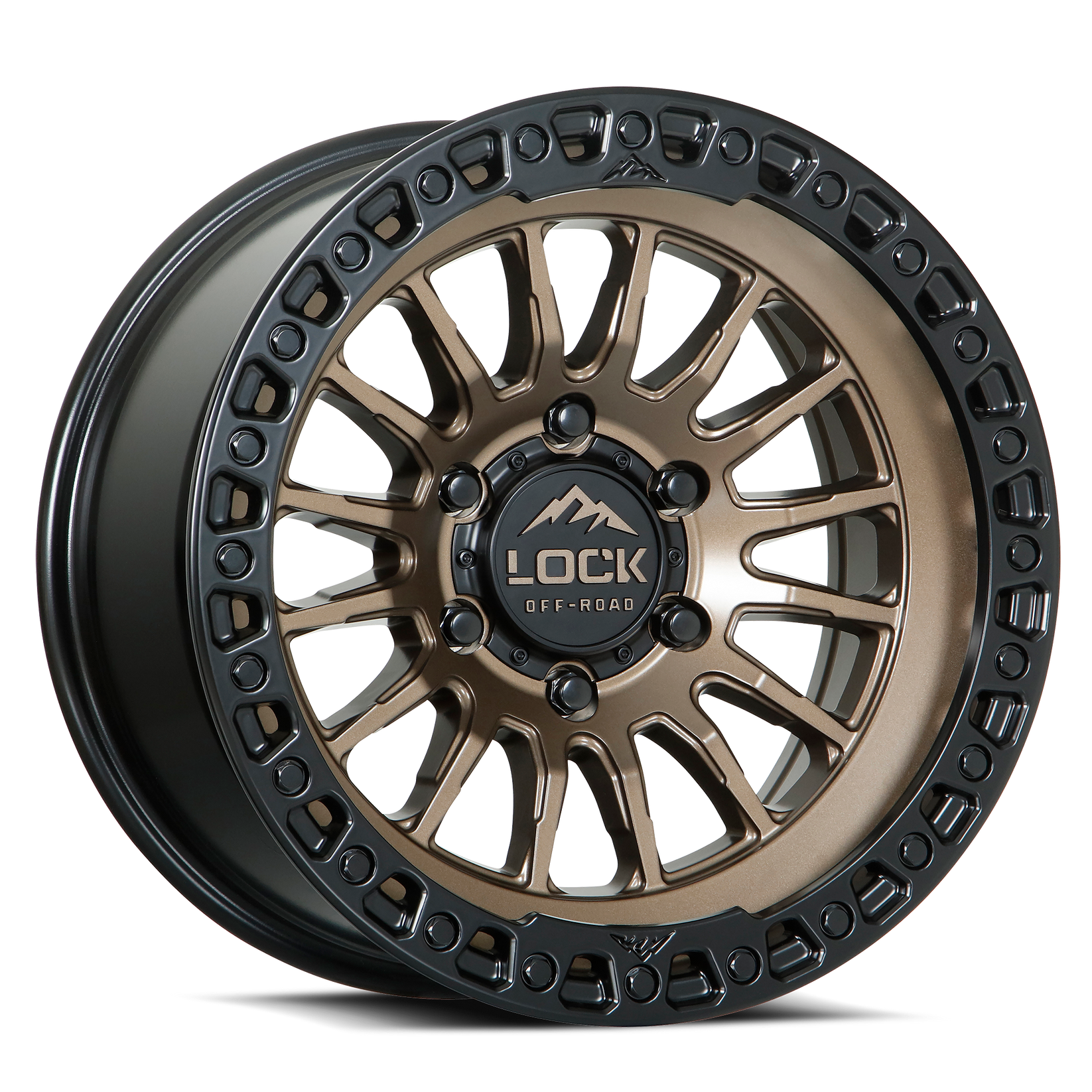 17x8 5 lock off-road grit matte bronze w matte black ring wheel 6x5.5 bolt pattern 25mm offset