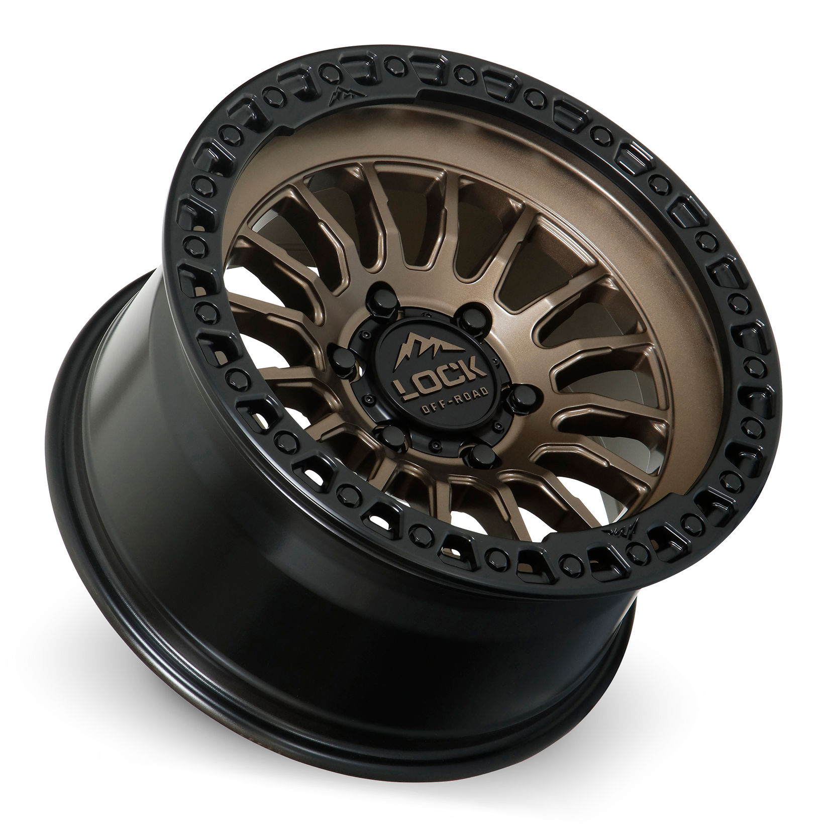 17x8 5 lock off-road grit matte bronze w matte black ring wheel 6x5.5 bolt pattern 25mm offset