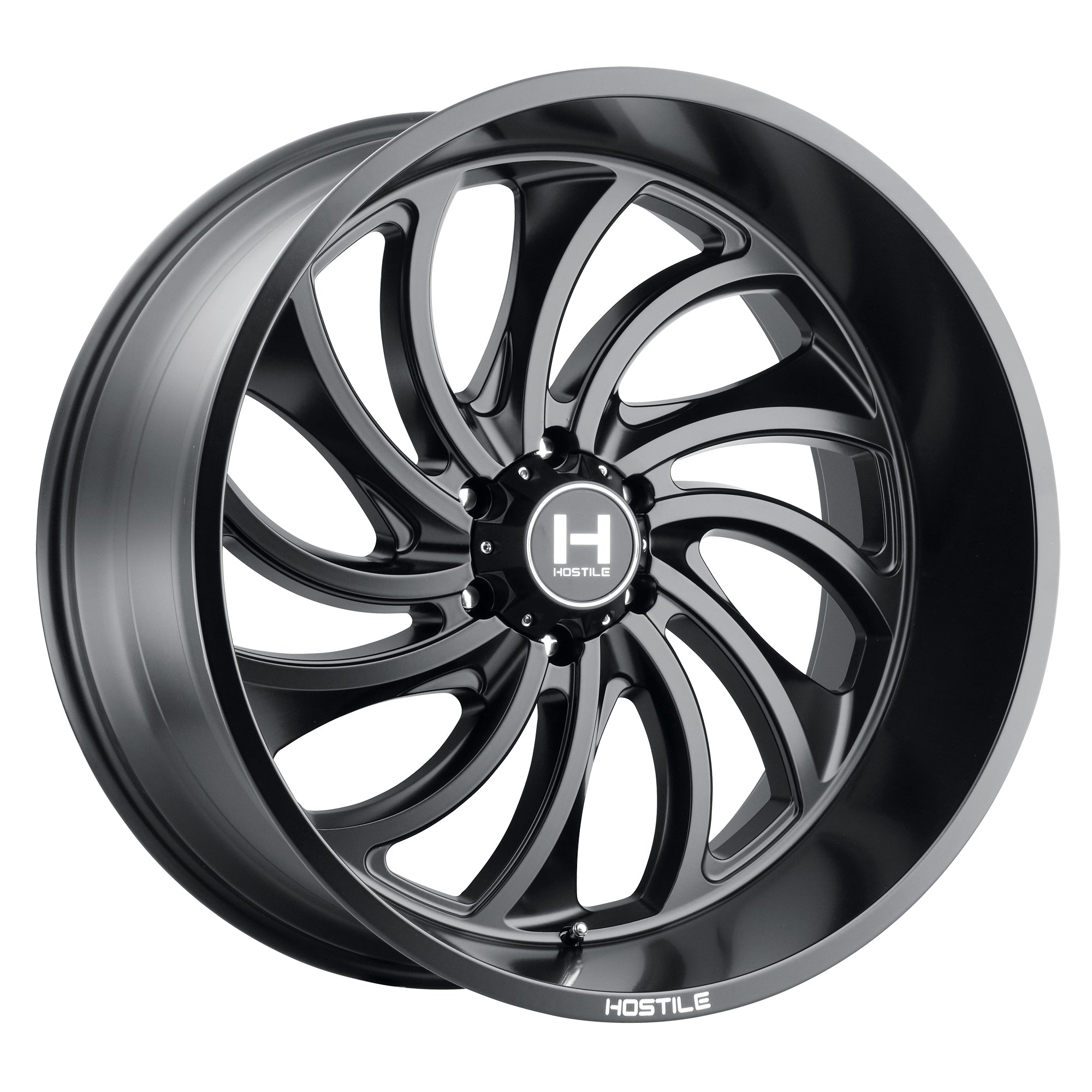 24x12 Hostile Demon H118 Satin Black Wheel 6x5.5 Bolt Pattern -56mm Offset
