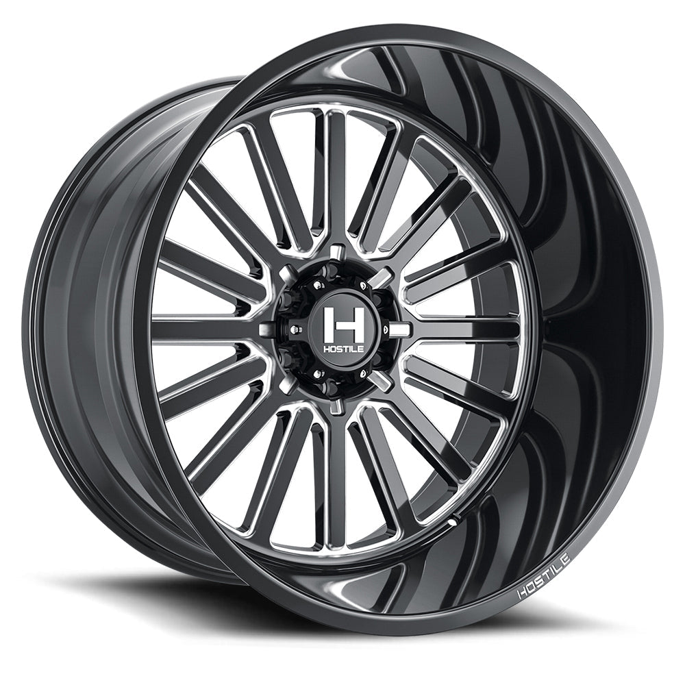 20x10 hostile wheels h127 titan blade cut wheel 6x5.5 bolt pattern 19mm offset