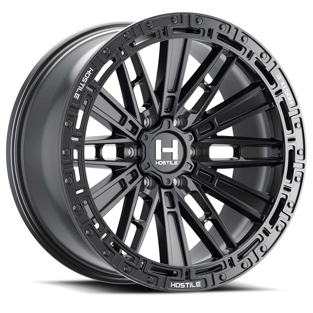 17x9 hostile wheels h129 mojave asphalt wheel 6x5.5 bolt pattern 0mm offset