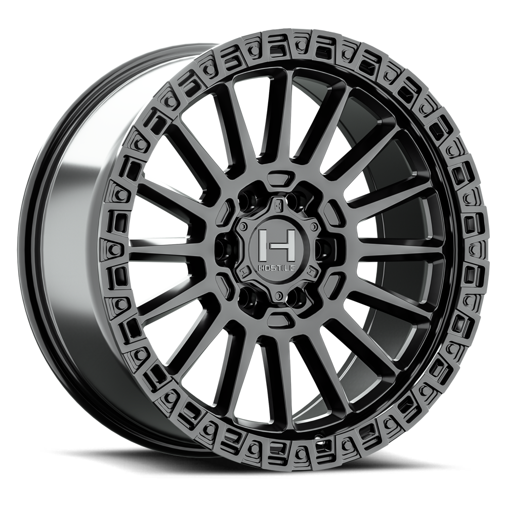 17x9 hostile wheels h137 battle asphalt wheel 6x5.5 bolt pattern 12mm offset