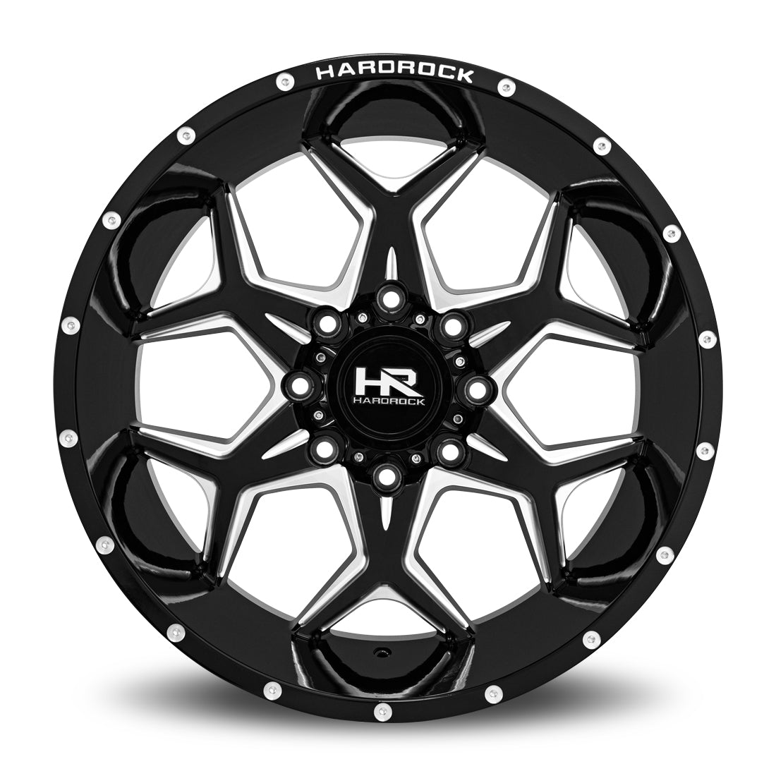 20x10 Hardrock Offroad H507 Reckless Xposed Gloss Black Milled Wheel 6x5.5 Bolt Pattern -19mm Offset