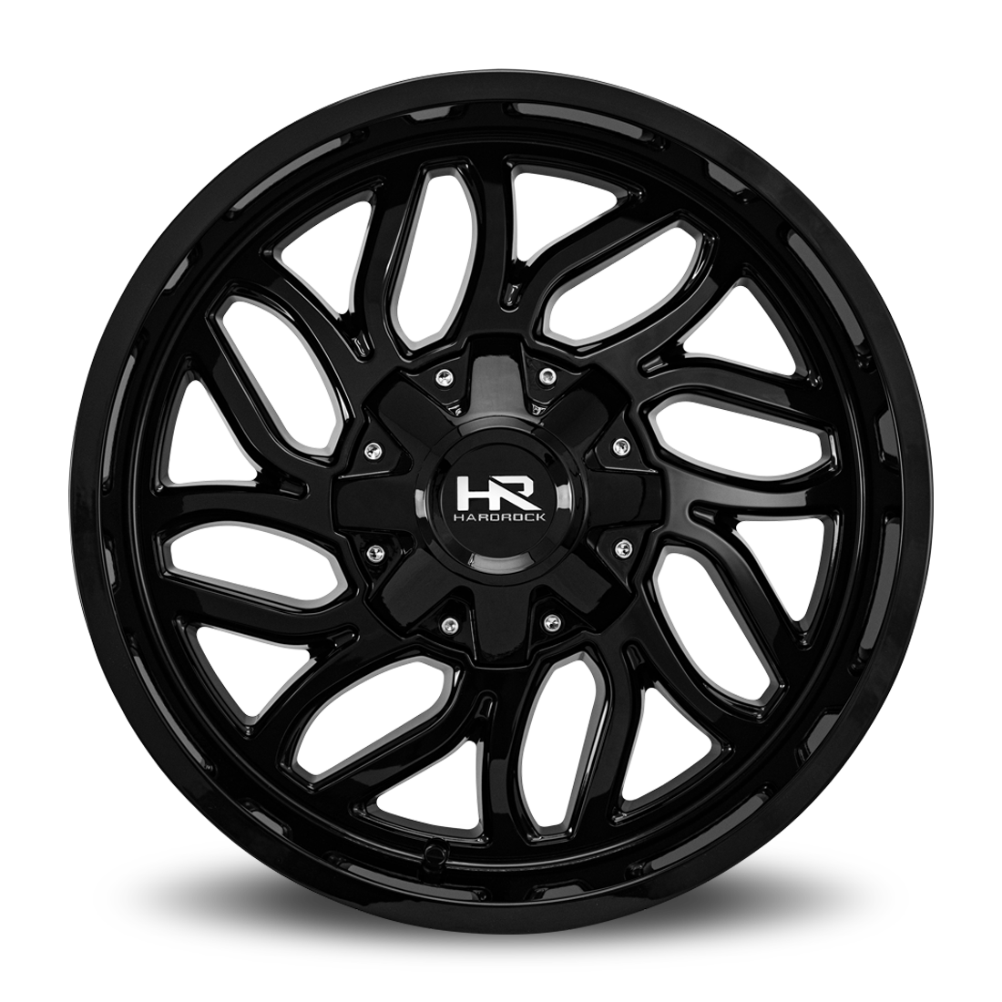20x10 Hardrock Offroad H707 Destroyer Gloss Black Wheel 6x5.5 Bolt Pattern -19mm Offset