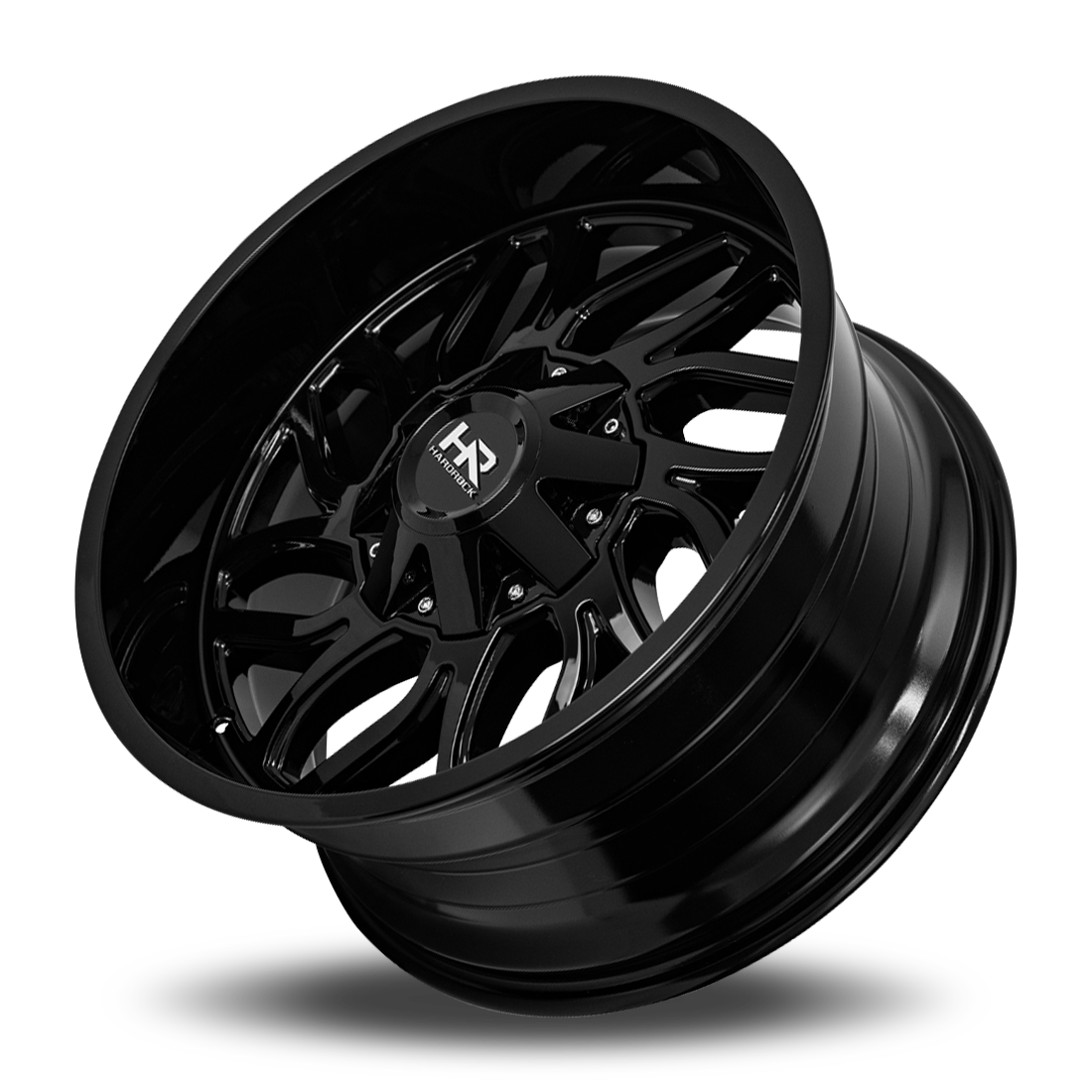 20x10 Hardrock Offroad H707 Destroyer Gloss Black Wheel 6x5.5 Bolt Pattern -19mm Offset