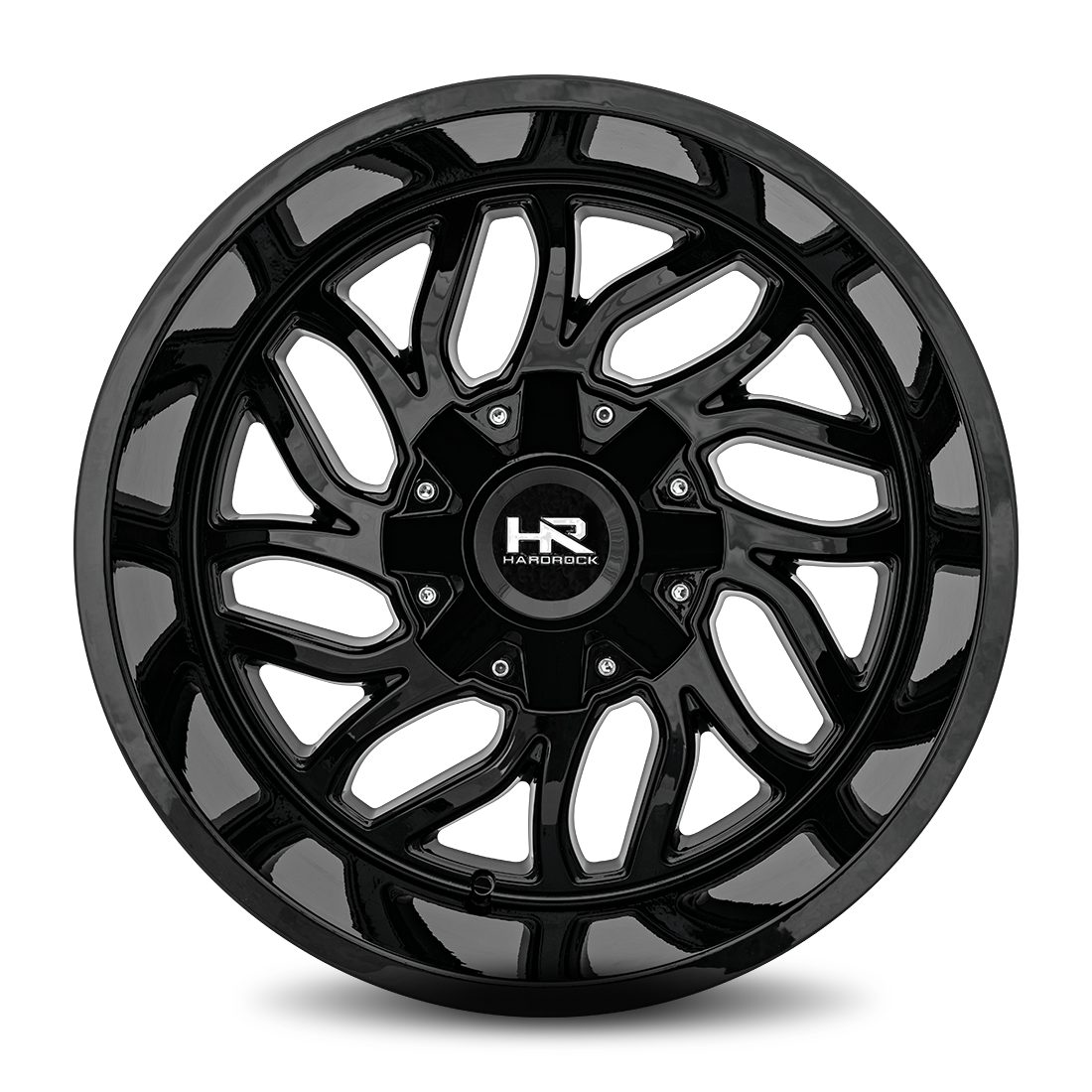 20x12 Hardrock Offroad H707 Destroyer Gloss Black Wheel 6x5.5 Bolt Pattern -51mm Offset