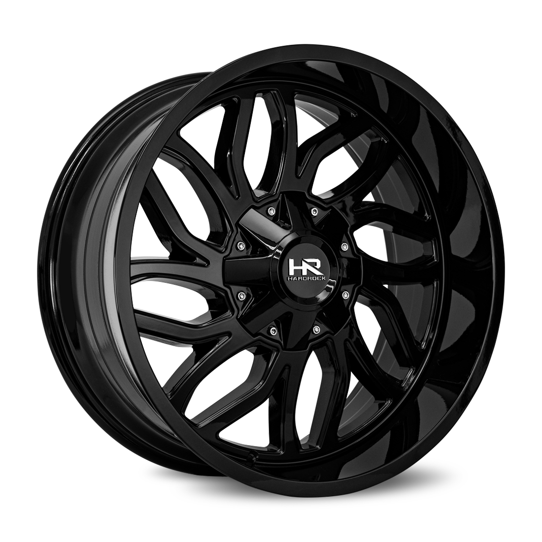 22x10 Hardrock Offroad H707 Destroyer Gloss Black Wheel 6x5.5 Bolt Pattern -25mm Offset