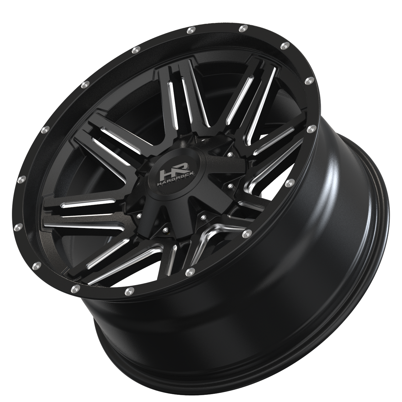 20x9 Hardrock Offroad H715 Warrior Gloss Black Milled Wheel 6x5.5 Bolt Pattern 20mm Offset