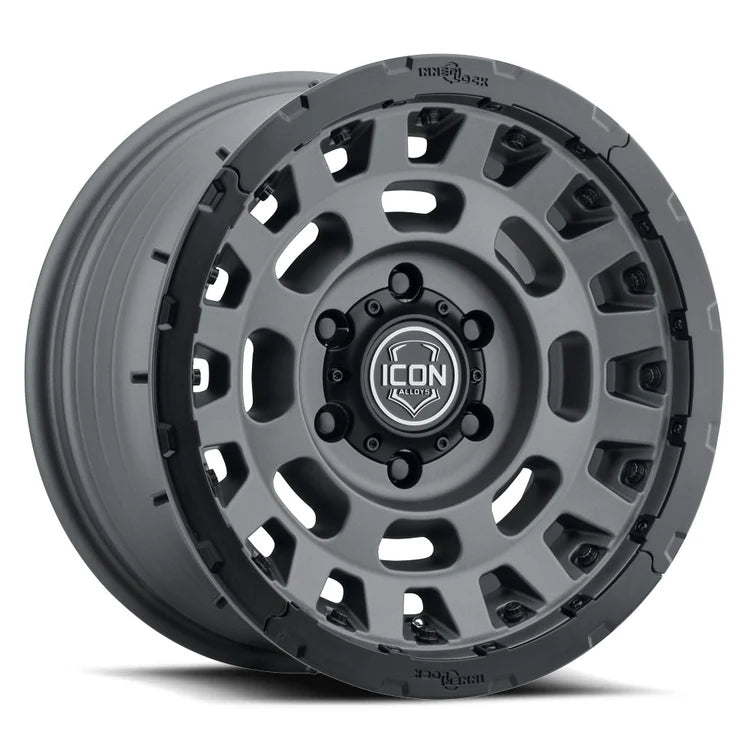 17x8.5 Icon Alloys Hammer Pro Charcoal Wheel 6x5.5 Bolt Pattern 25mm Offset