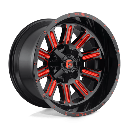18x9 fuel off-road d621 hardline gloss black red tinted clear wheel 6x5.5 bolt pattern 20mm offset