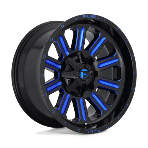 18x9 fuel off-road d646 hardline gloss black blue tinted clear wheel 6x5.5 bolt pattern 2mm offset
