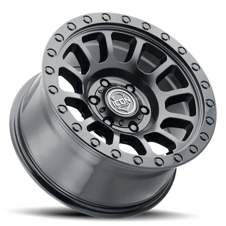 18x9 Icon Alloys Hulse Double Black Wheel 6x5.5 Bolt Pattern 25mm Offset