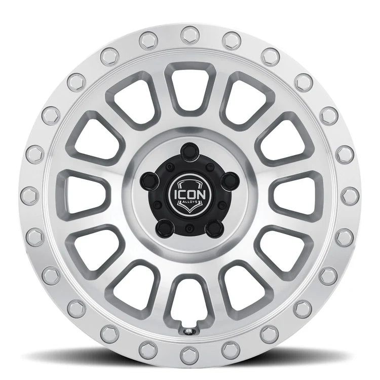 18x9 Icon Alloys Hulse Silver Machined Wheel 6x5.5 Bolt Pattern 0mm Offset