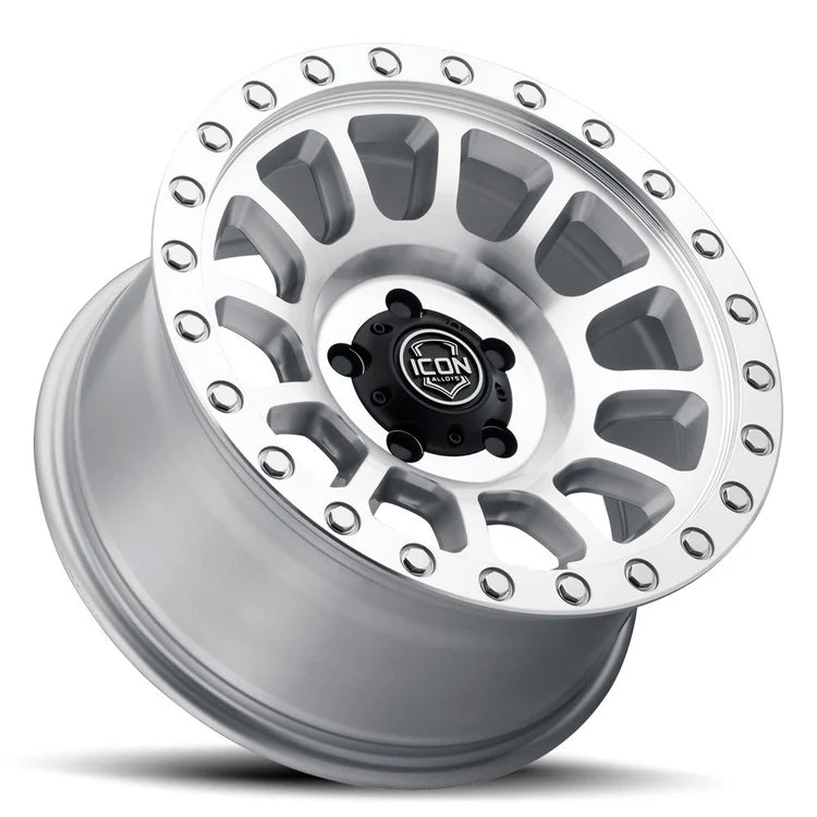 18x9 Icon Alloys Hulse Silver Machined Wheel 6x5.5 Bolt Pattern 0mm Offset
