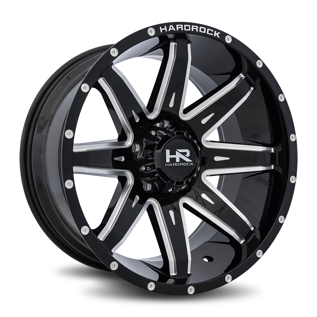 20x10 Hardrock Offroad H502 Painkiller XPosed Gloss Black Milled Wheel 6x5.5 Bolt Pattern -19mm Offset
