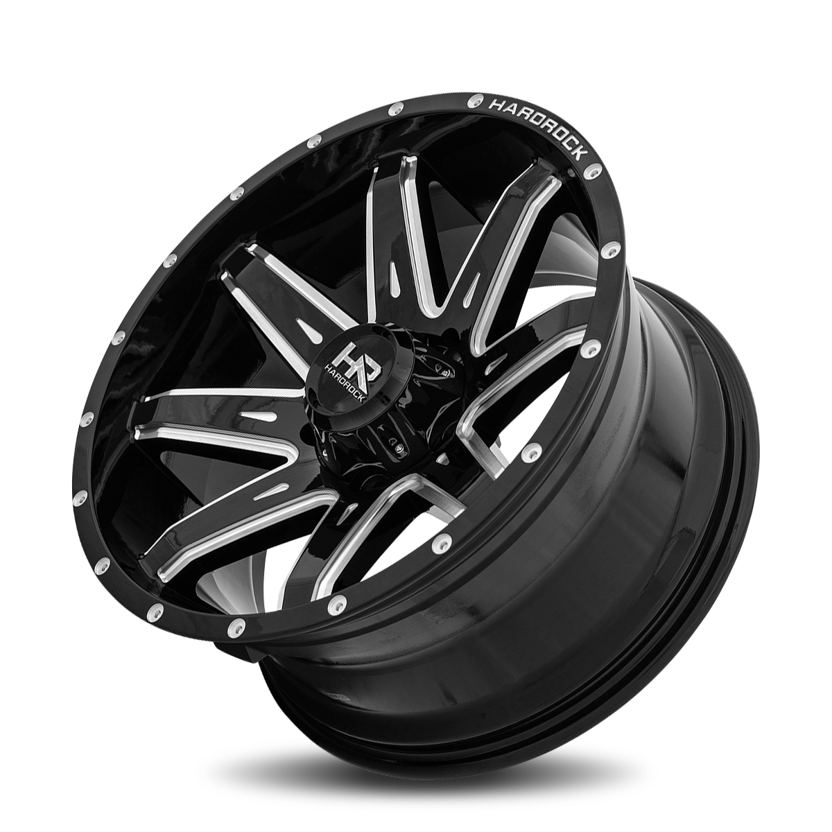 20x10 Hardrock Offroad H502 Painkiller XPosed Gloss Black Milled Wheel 6x5.5 Bolt Pattern -19mm Offset