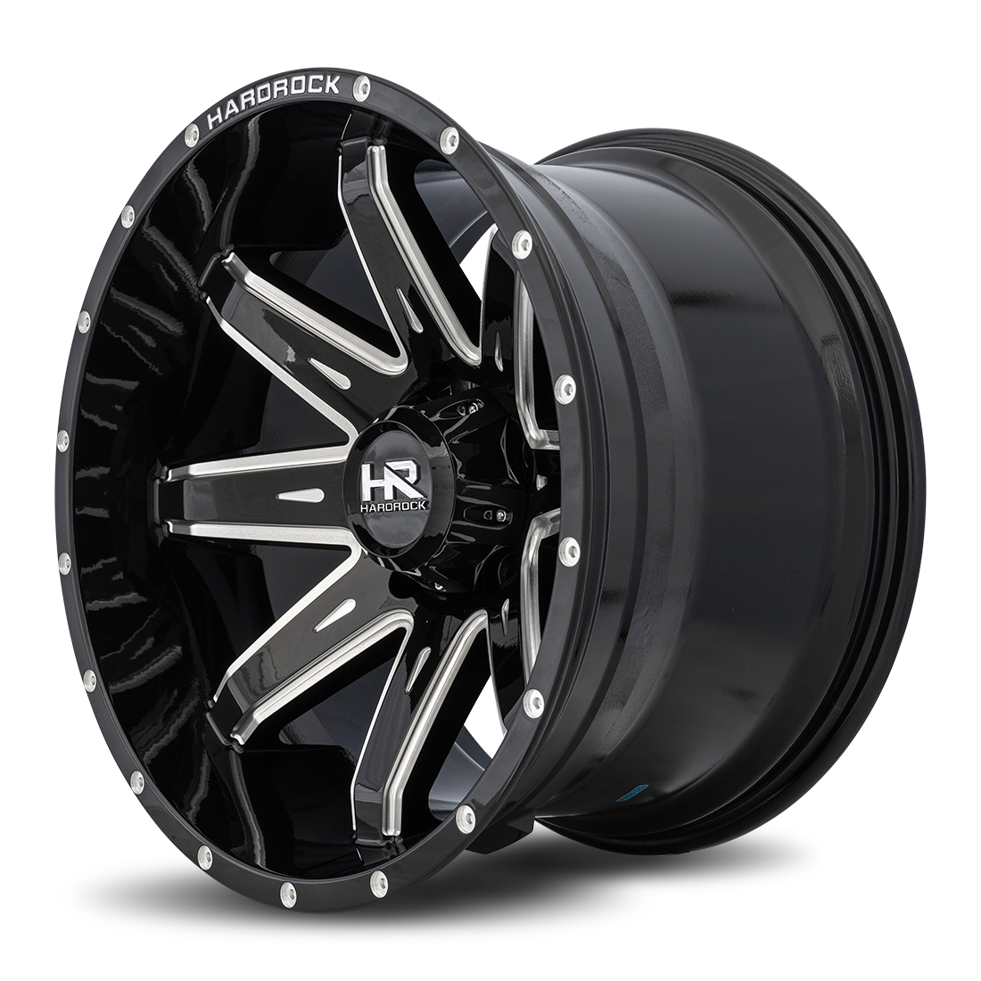 20x12 Hardrock Offroad H502 Painkiller XPosed Gloss Black Milled Wheel 6x5.5 Bolt Pattern -44mm Offset