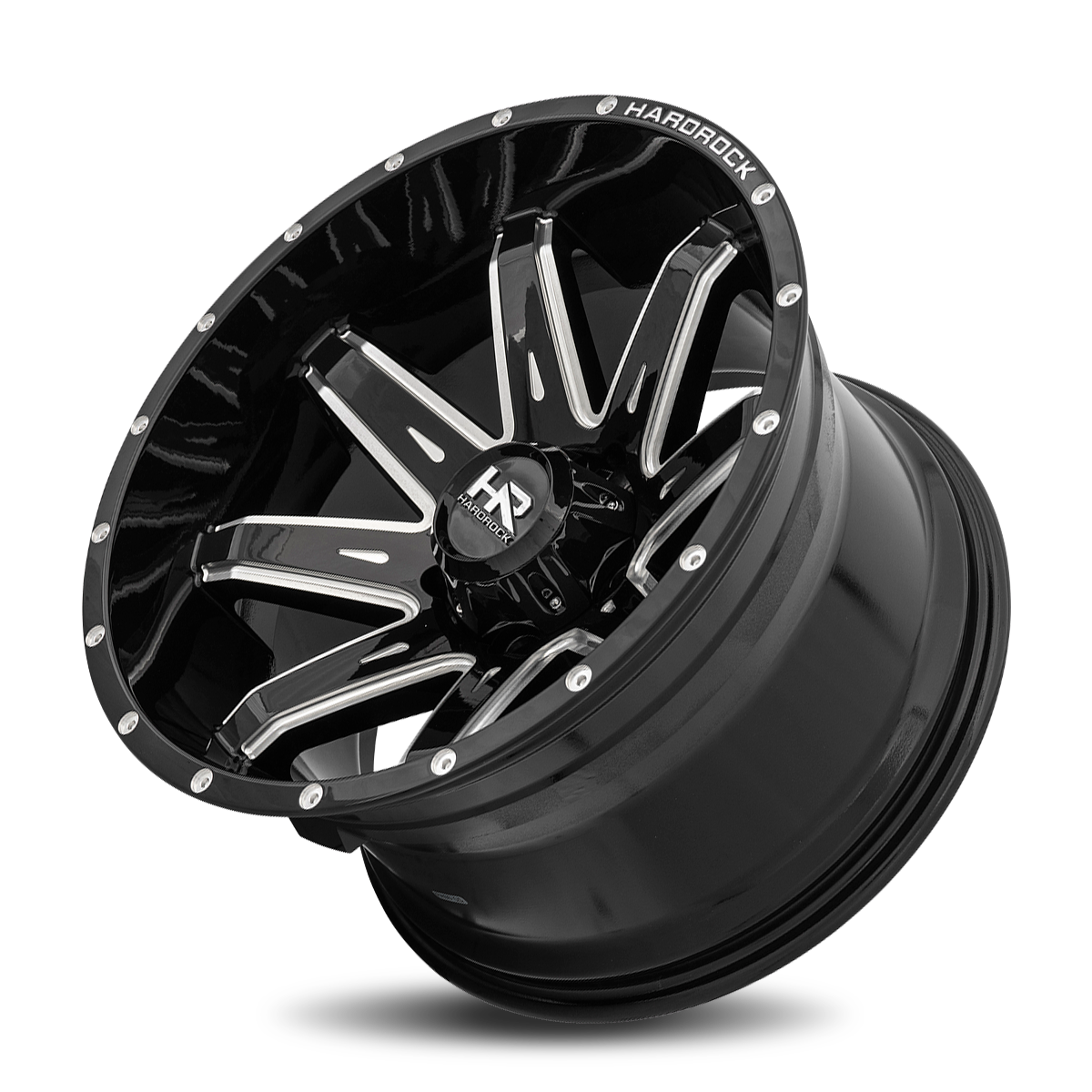 20x12 Hardrock Offroad H502 Painkiller XPosed Gloss Black Milled Wheel 6x5.5 Bolt Pattern -44mm Offset