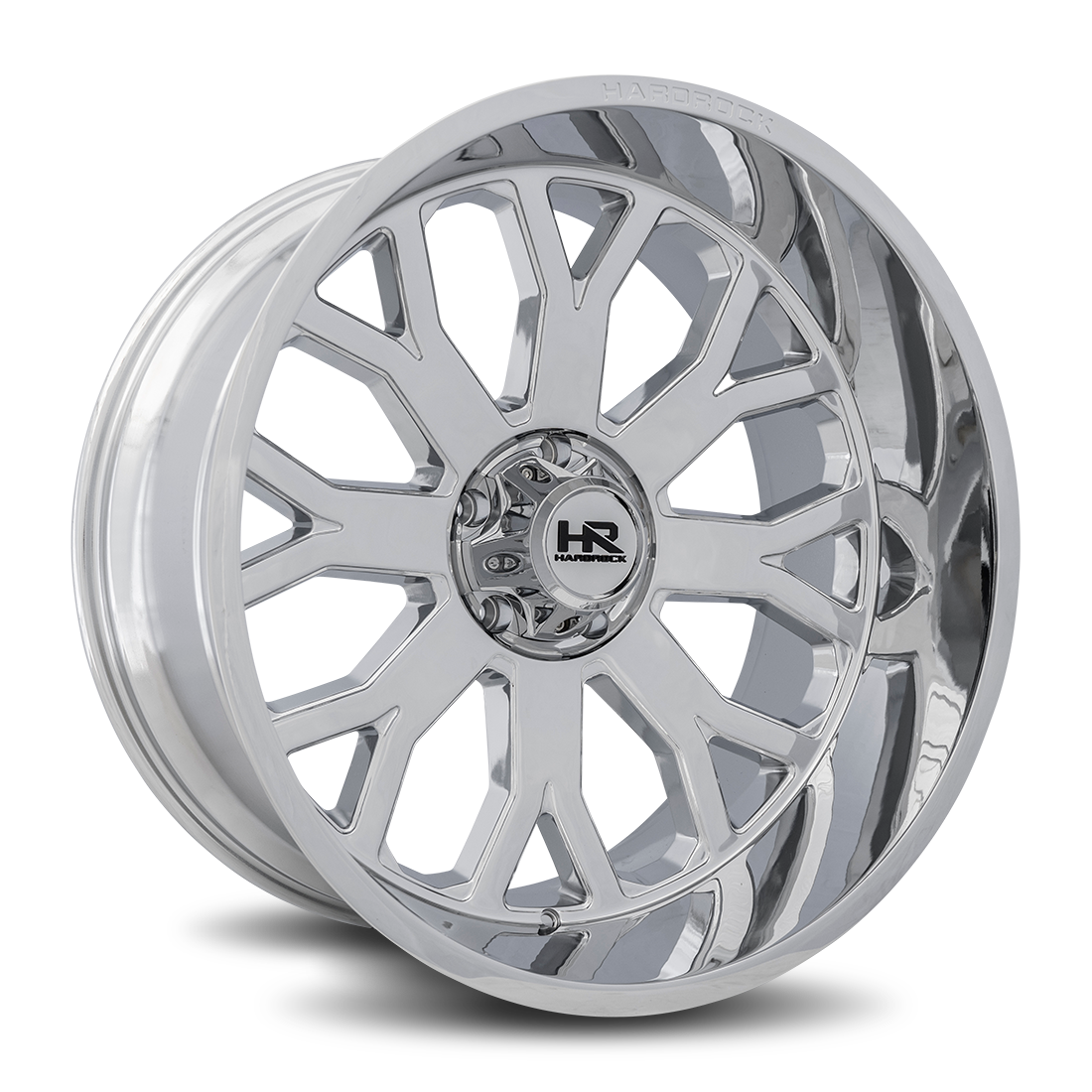 24x12 Hardrock Offroad H504 Slammer XPosed Chrome Wheel 6x5.5 Bolt Pattern -44mm Offset