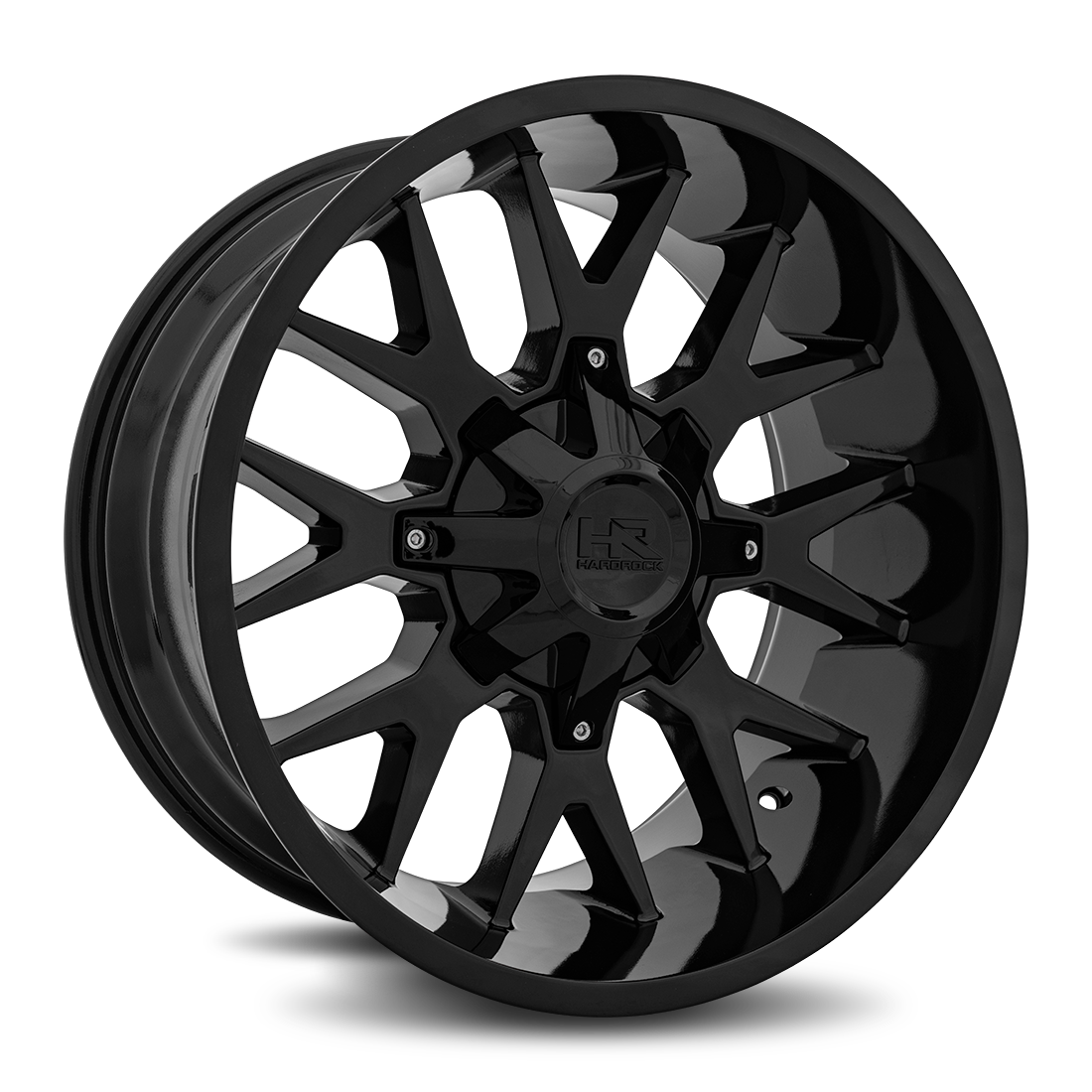 20x9 Hardrock Offroad H700 Affliction Gloss Black Wheel 6x5.5 Bolt Pattern 0mm Offset