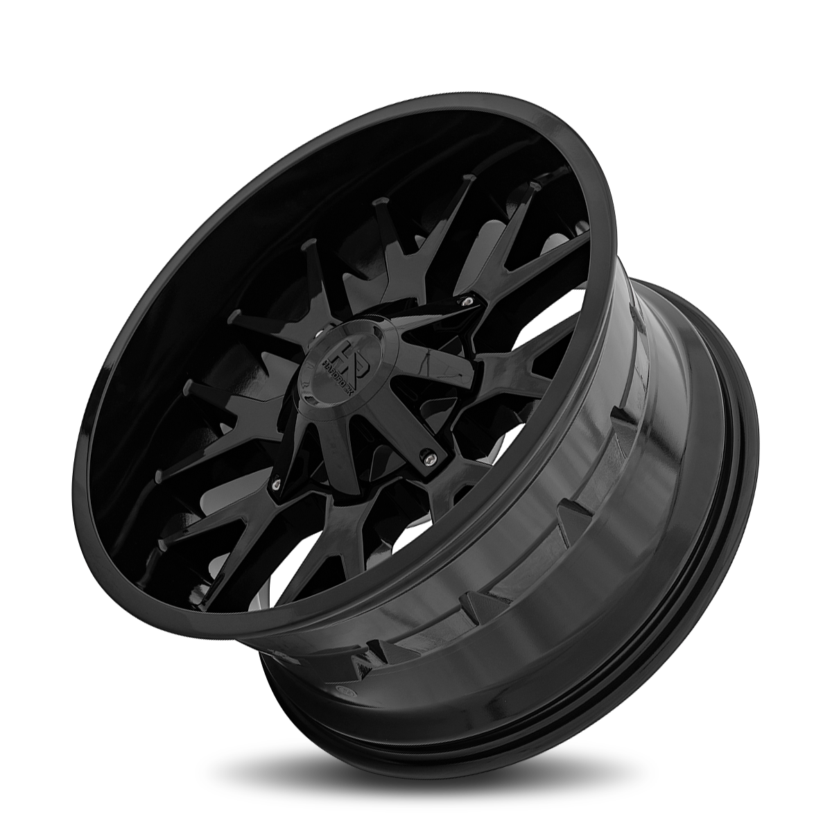 20x10 Hardrock Offroad H700 Affliction Gloss Black Wheel 6x5.5 Bolt Pattern -19mm Offset