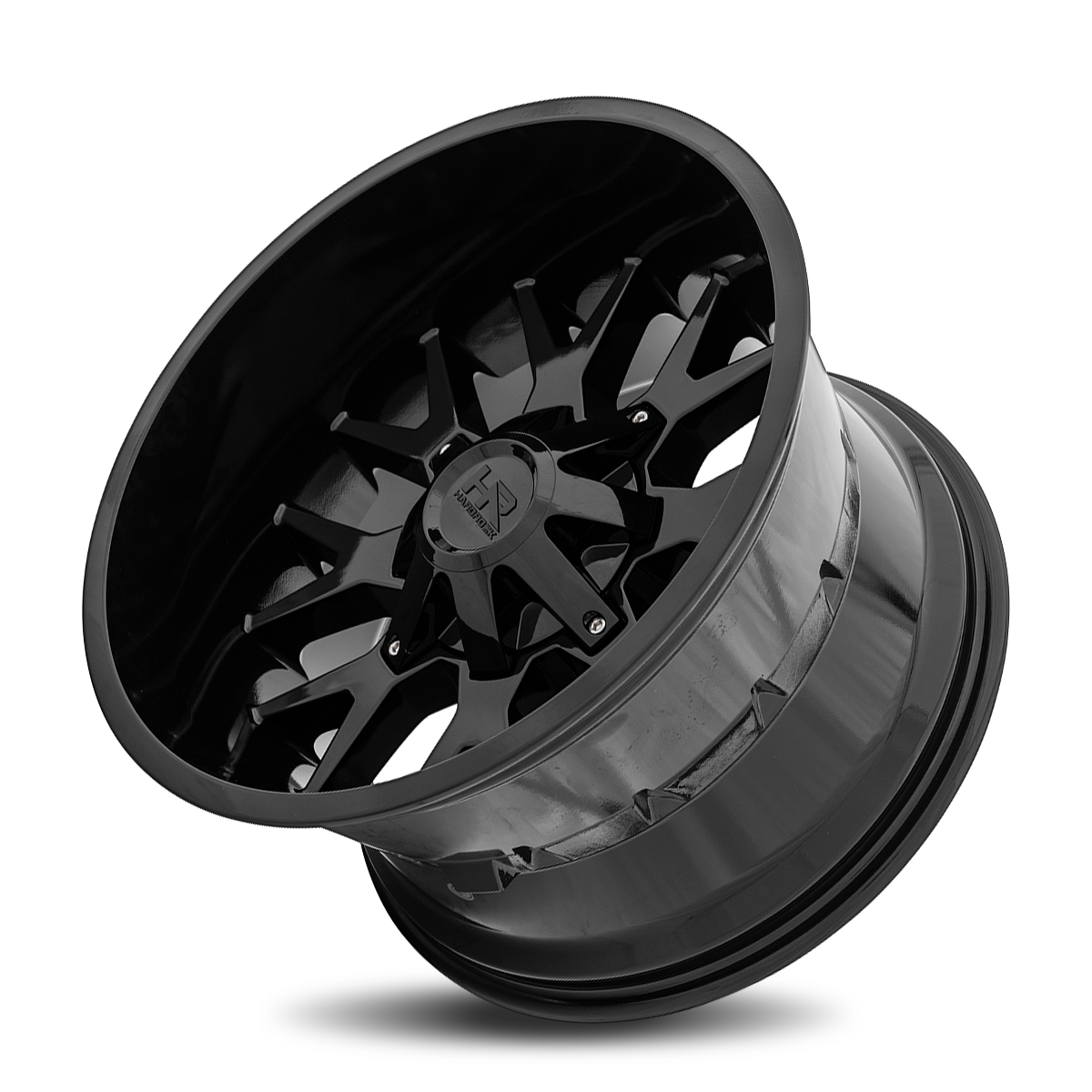 20x12 Hardrock Offroad H700 Affliction Gloss Black Wheel 6x5.5 Bolt Pattern -44mm Offset