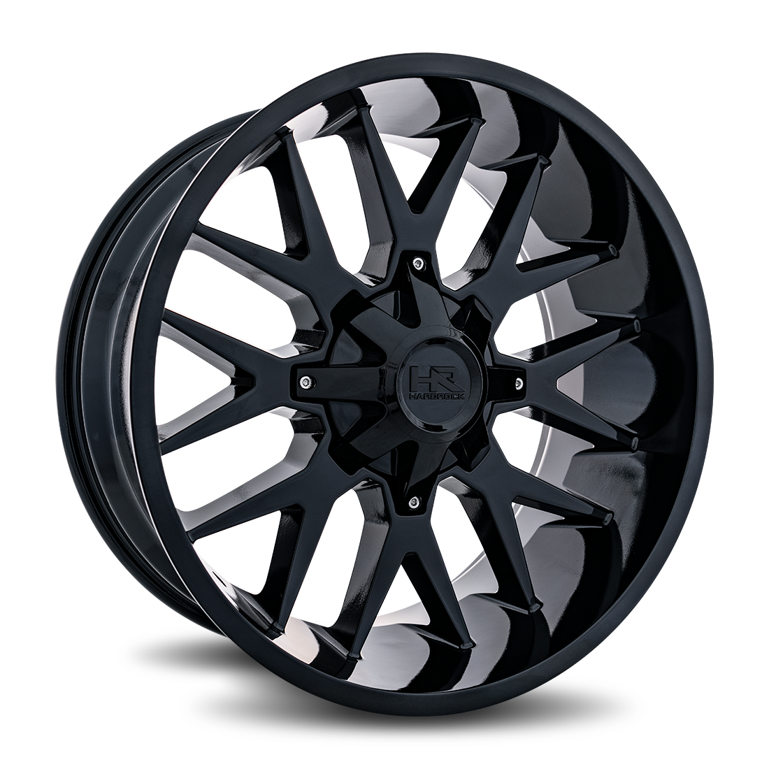 22x10 Hardrock Offroad H700 Affliction Gloss Black Wheel 6x5.5 Bolt Pattern -19mm Offset