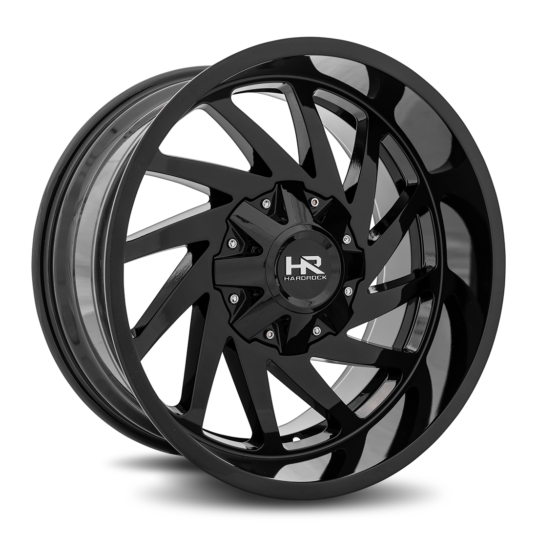 20x9 Hardrock Offroad H704 Crusher Gloss Black Wheel 6x5.5 Bolt Pattern 0mm Offset