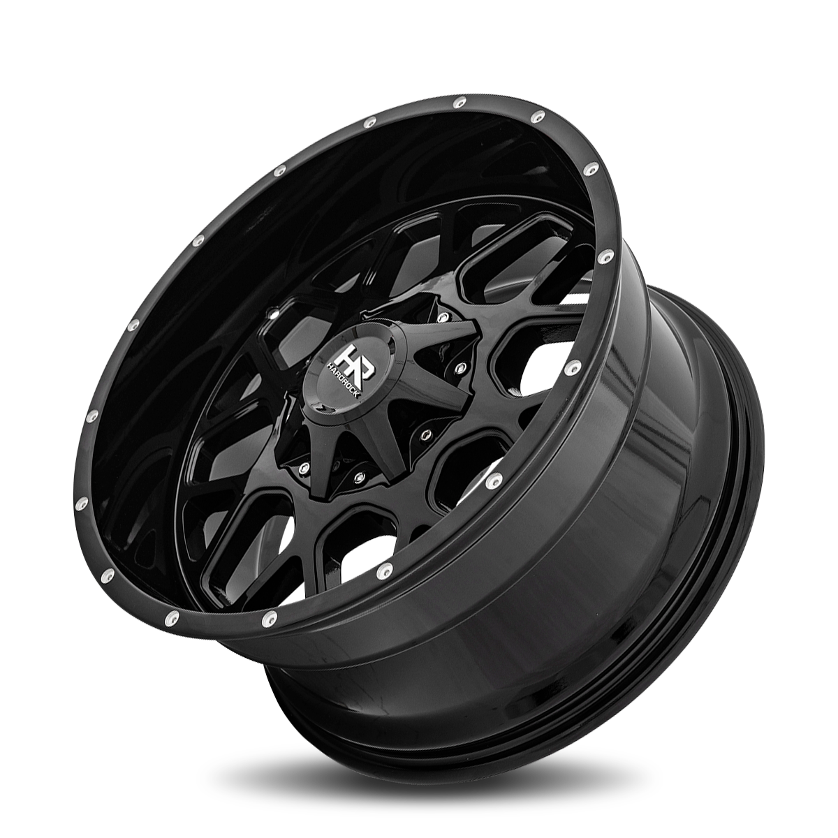 20x9 Hardrock Offroad H705 Gunner Gloss Black Wheel 6x5.5 Bolt Pattern 0mm Offset