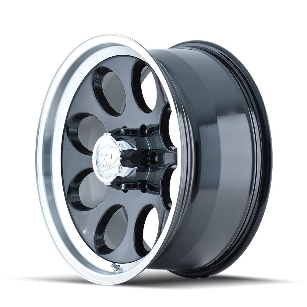 16x8 ion alloy 171 gloss black machined wheel 6x5.5 bolt pattern 5mm offset