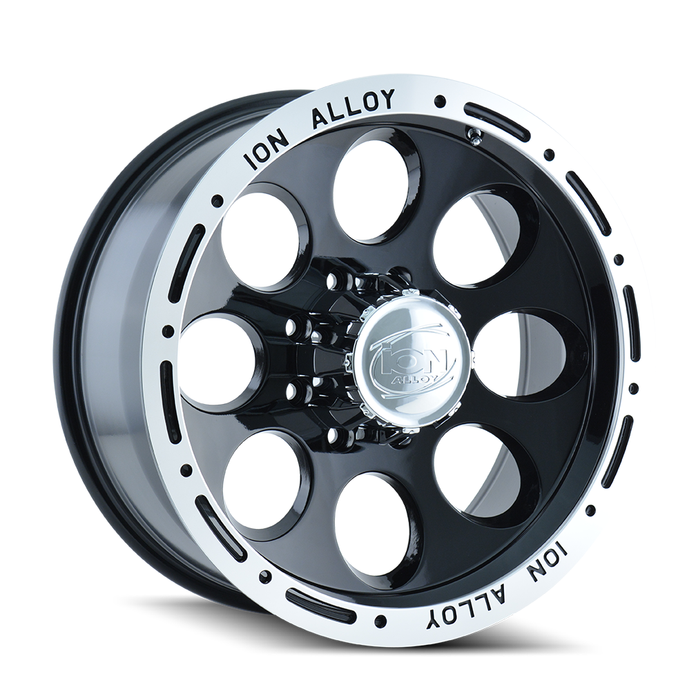 17x9 ion alloy 174 gloss black machined wheel 6x5.5 bolt pattern 0mm offset