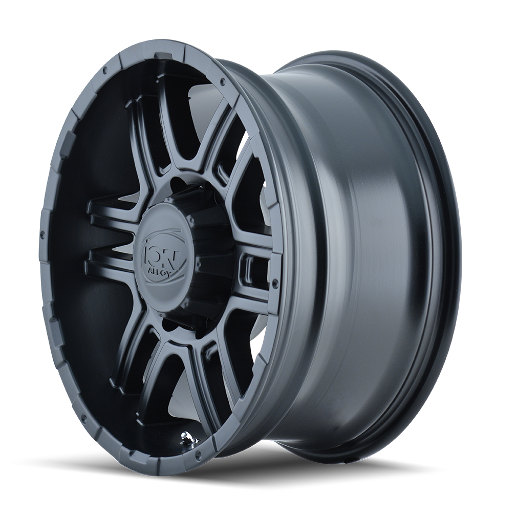 18x9 ion alloy 179 matte black wheel 6x5.5 bolt pattern 12mm offset