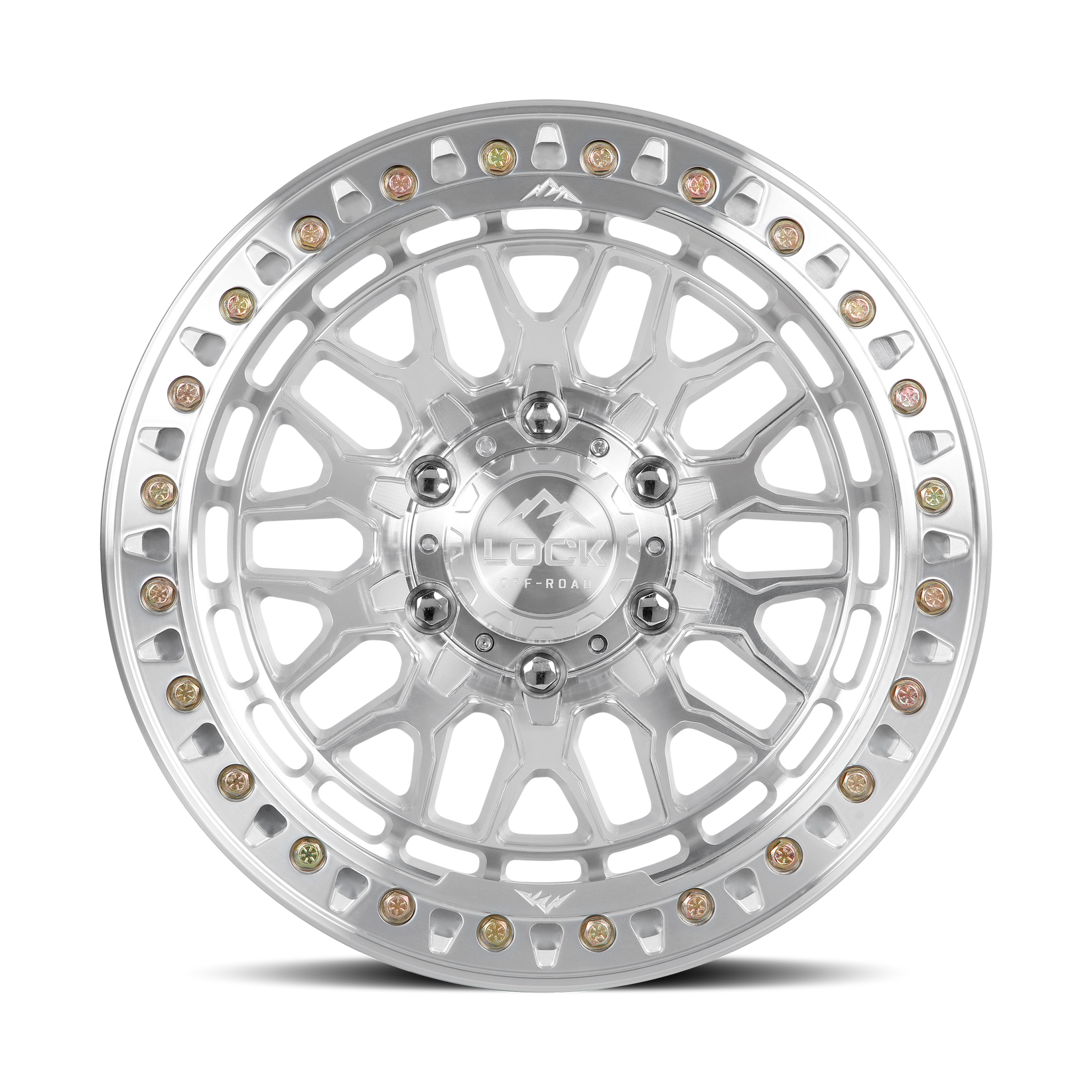 17x9 lock off-road invader machined clear coat w machined ring wheel 6x5.5 bolt pattern 12mm offset