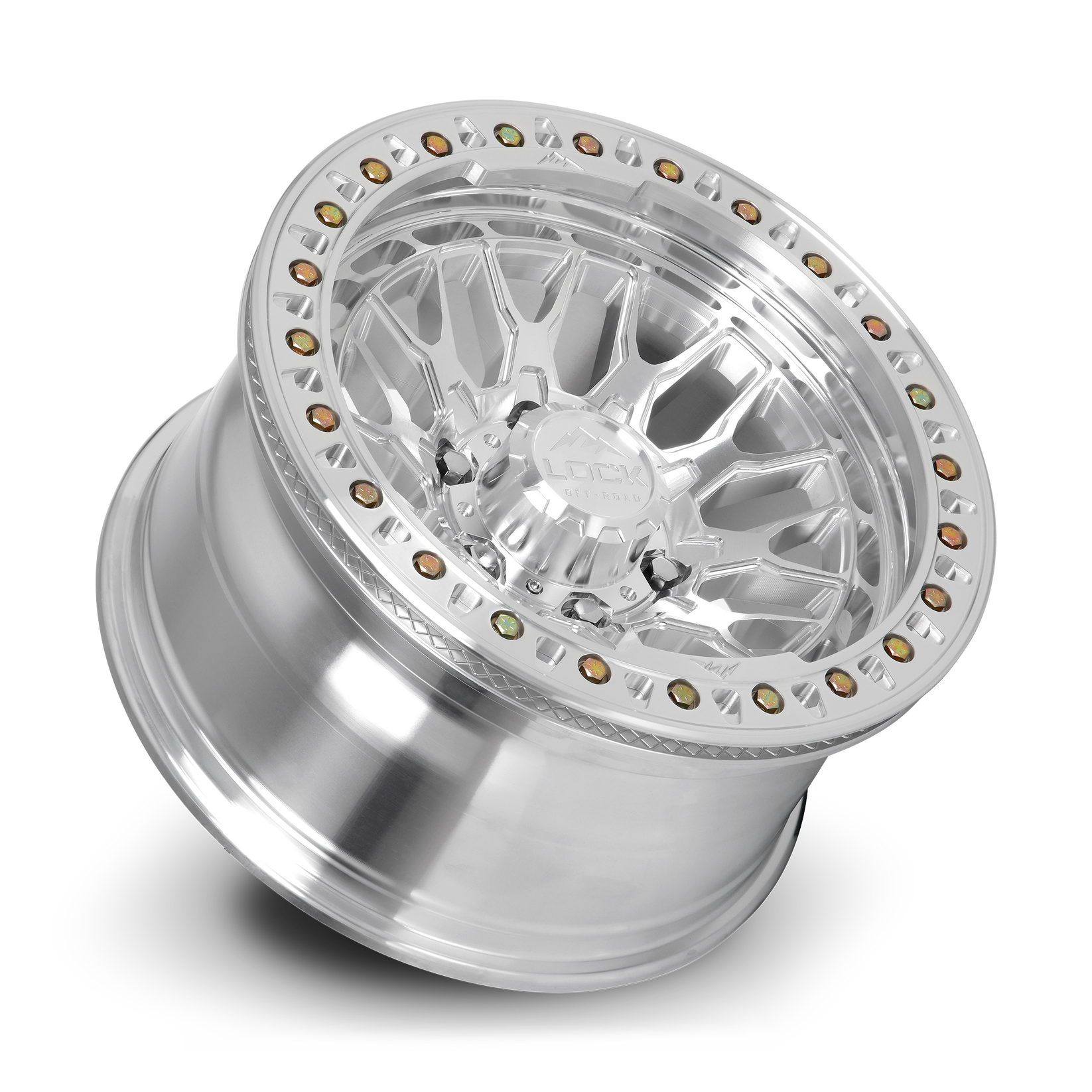 17x9 lock off-road invader machined clear coat w machined ring wheel 6x5.5 bolt pattern 12mm offset
