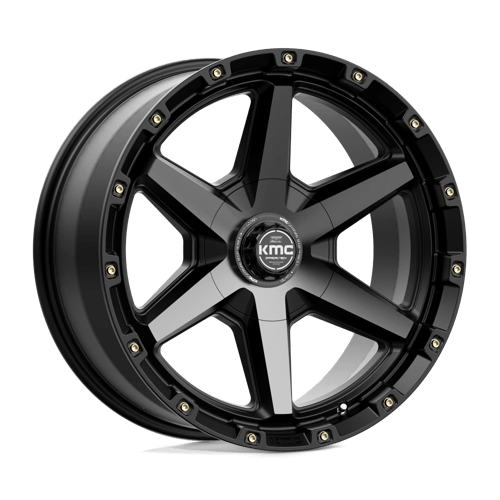 20x9 kmc km101 tempo satin black w gray tint wheel 6x5.5 bolt pattern 0mm offset