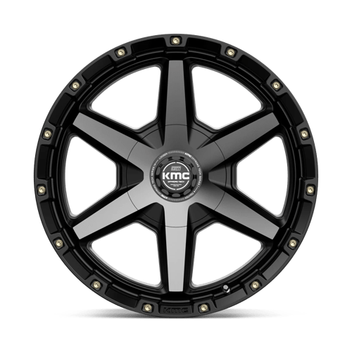 20x9 kmc km101 tempo satin black w gray tint wheel 6x5.5 bolt pattern 18mm offset