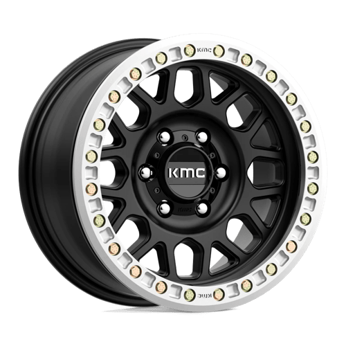 17x8 5 kmc km234 grenade desert satin black beadlock wheel 6x5.5 bolt pattern 0mm offset
