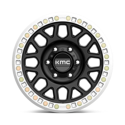 17x8 5 kmc km234 grenade desert satin black beadlock wheel 6x5.5 bolt pattern 0mm offset