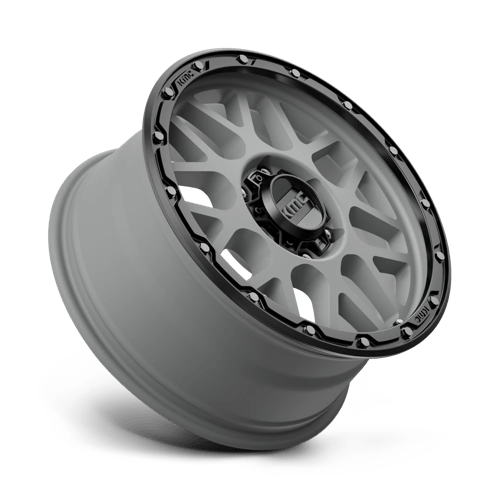 18x8 5 kmc km535 grenade off-road matte gray w matte black lip wheel 6x5.5 bolt pattern 35mm offset