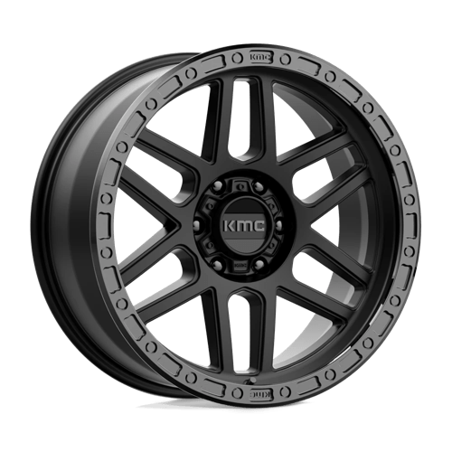 17x8 5 kmc km544 mesa satin black w gloss black lip wheel 6x5.5 bolt pattern 0mm offset