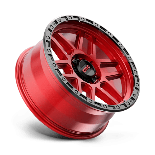 17x8 5 kmc km544 mesa candy red w black lip wheel 6x5.5 bolt pattern 0mm offset