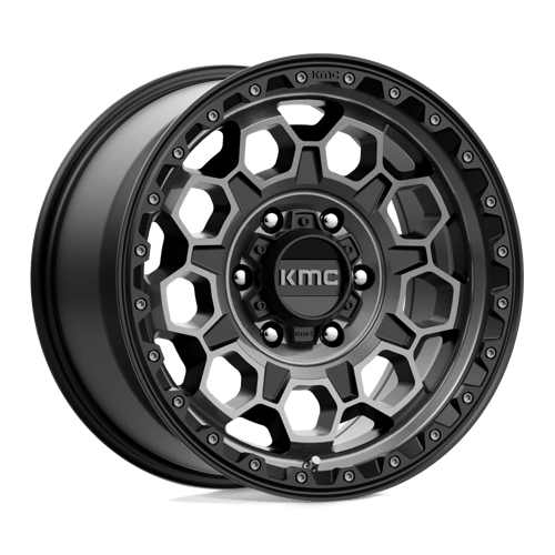 17x9 kmc km545 trek satin black w gray tint wheel 6x5.5 bolt pattern 18mm offset