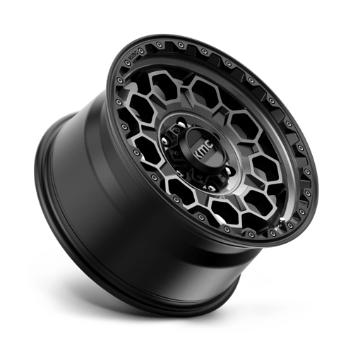 17x9 kmc km545 trek satin black w gray tint wheel 6x5.5 bolt pattern 18mm offset