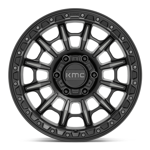 17x9 kmc km547 carnage satin black w gray tint wheel 6x5.5 bolt pattern 0mm offset