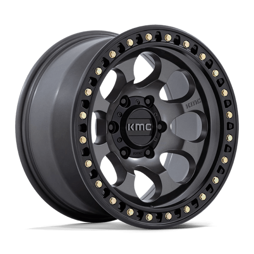 17x9 kmc km550 riot sbl anthracite w satin black lip wheel 6x5.5 bolt pattern 12mm offset