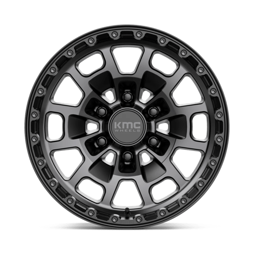 17x8 5 kmc km718 summit satin black w gray tint wheel 6x5.5 bolt pattern 0mm offset