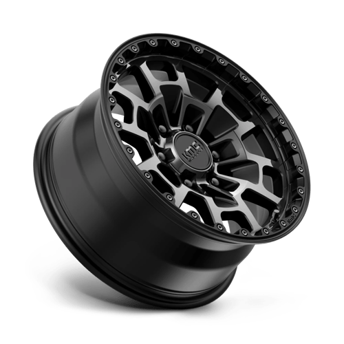 17x8 5 kmc km718 summit satin black w gray tint wheel 6x5.5 bolt pattern 18mm offset