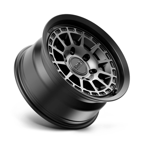 16x8 kmc km719 canyon satin black w gray tint wheel 6x5.5 bolt pattern 0mm offset