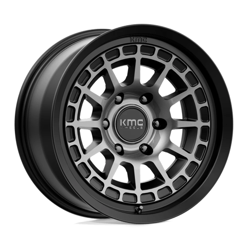 17x8 5 kmc km719 canyon satin black w gray tint wheel 6x5.5 bolt pattern 0mm offset