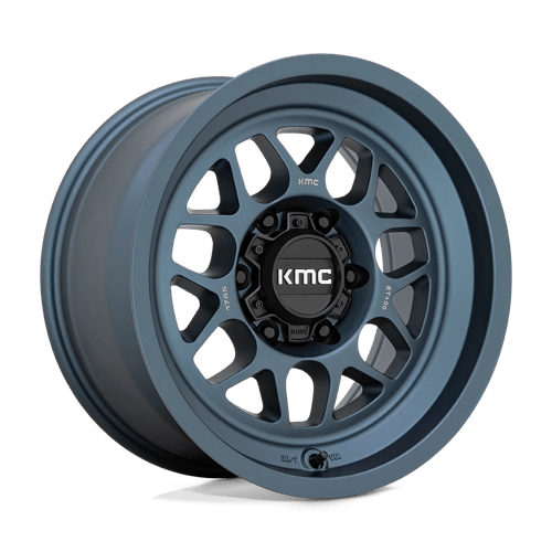 17x8 5 kmc km725 terra metallic blue wheel 6x5.5 bolt pattern 0mm offset